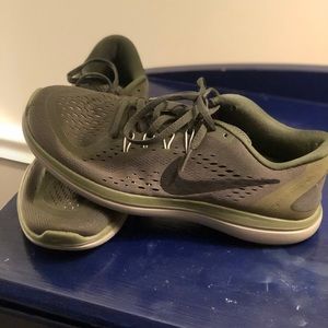 Army green Nike running shoes!